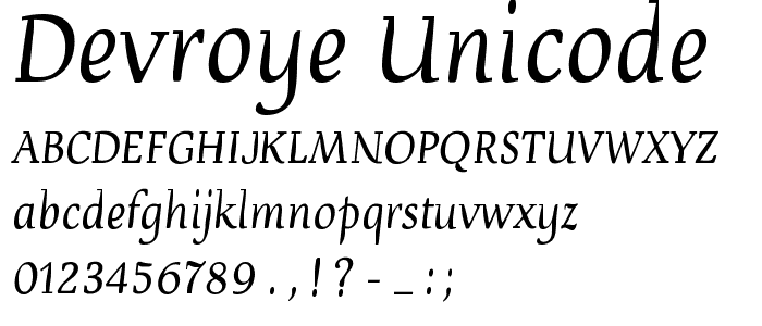 Devroye Unicode font